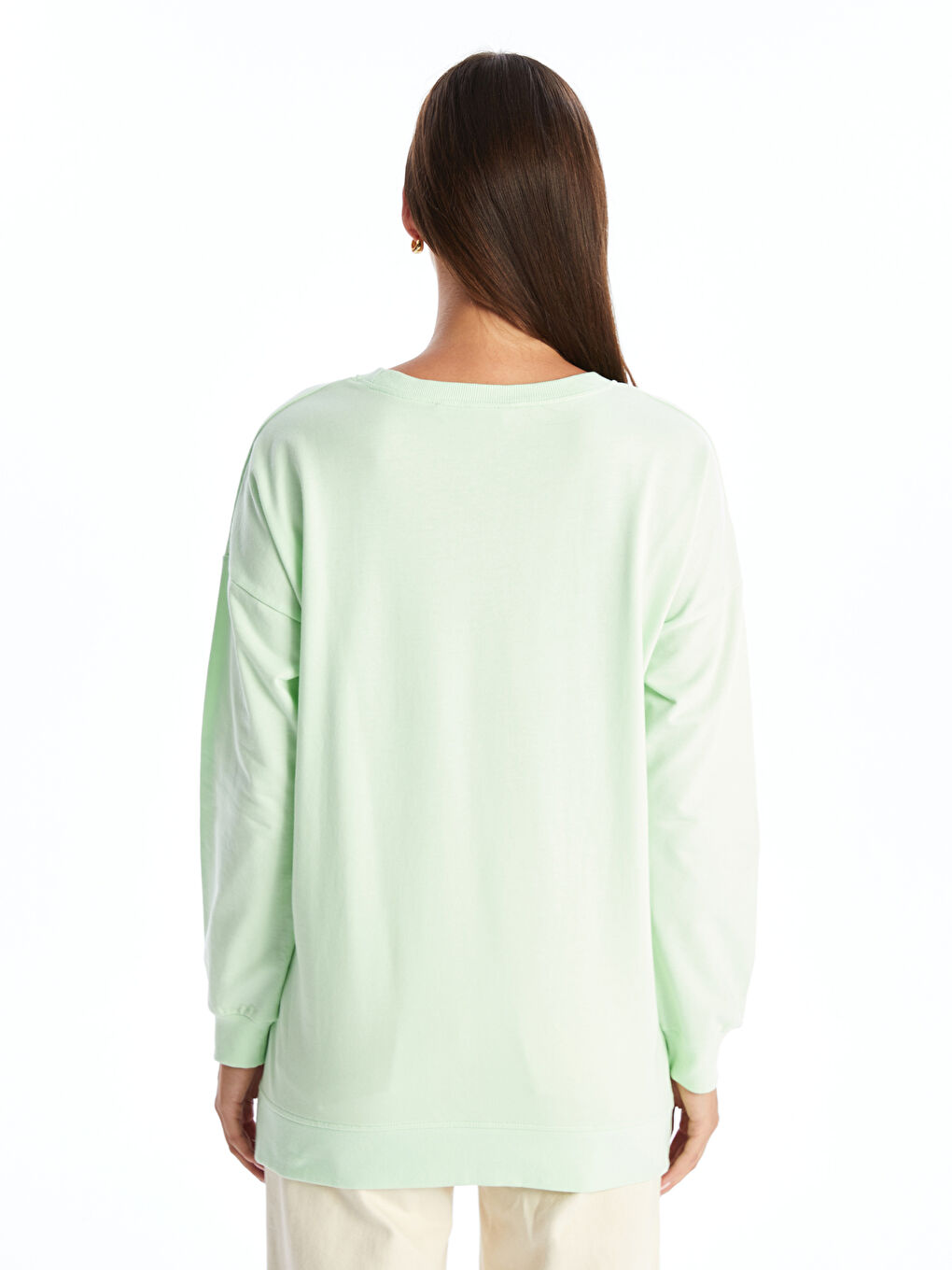 Crew Neck Oversize Women's Sweatshirt Tunic-3