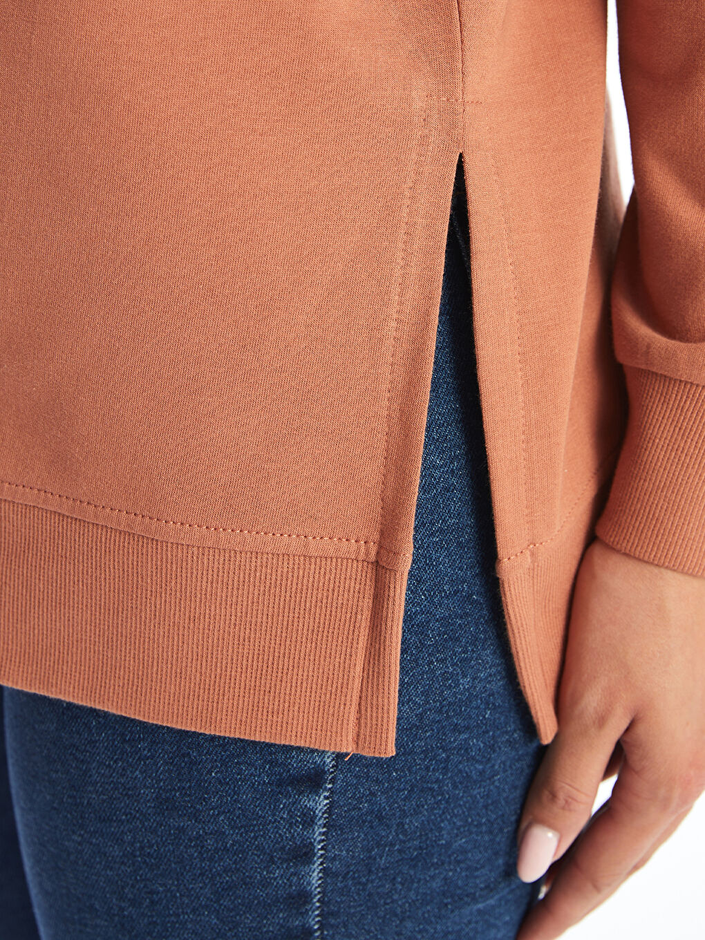 Crew Neck Oversize Women's Sweatshirt Tunic-2