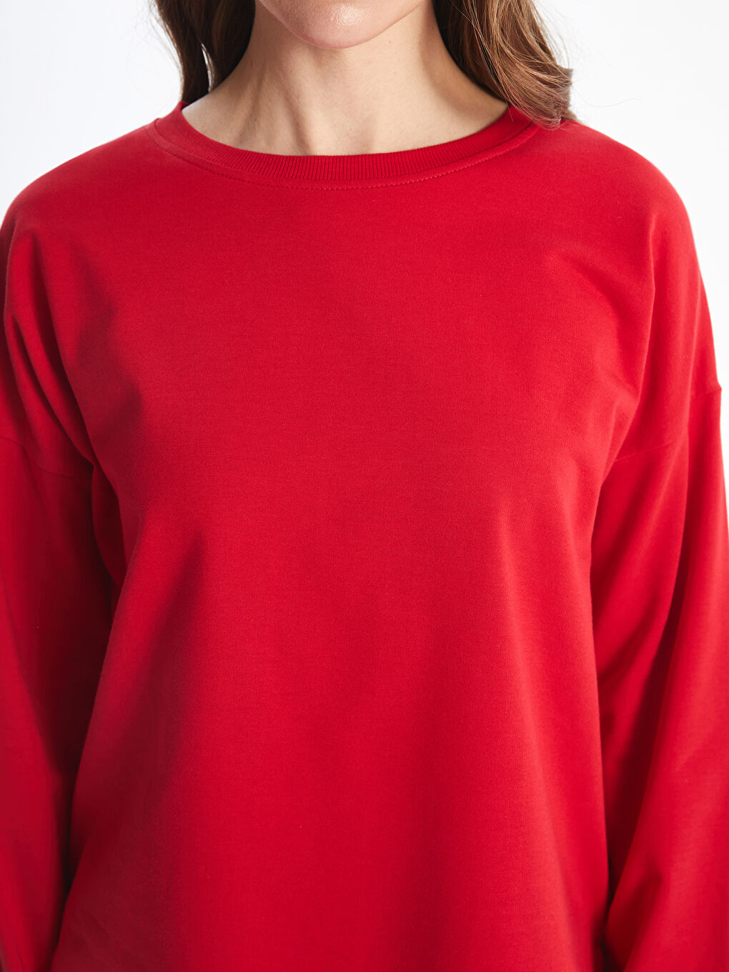 Crew Neck Oversize Women's Sweatshirt Tunic-2