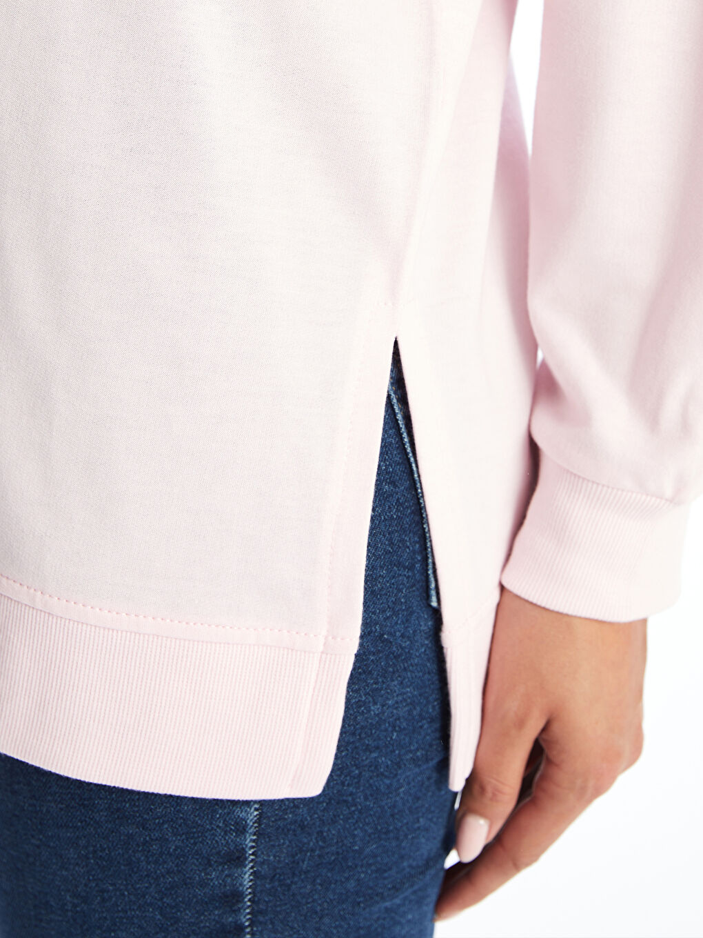 Crew Neck Oversize Women's Sweatshirt Tunic-2