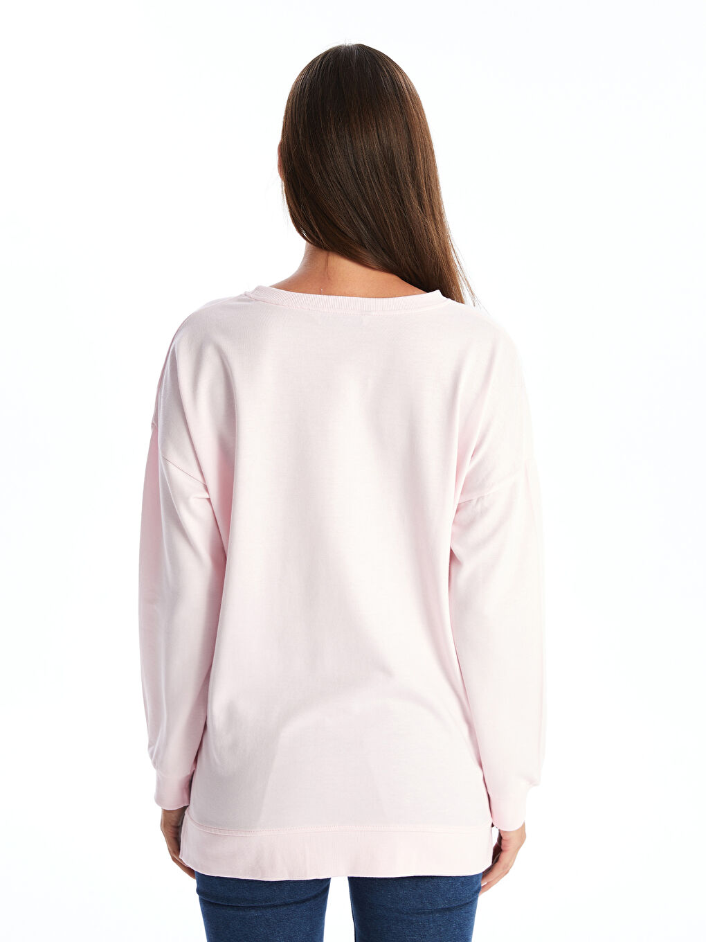 Crew Neck Oversize Women's Sweatshirt Tunic-3