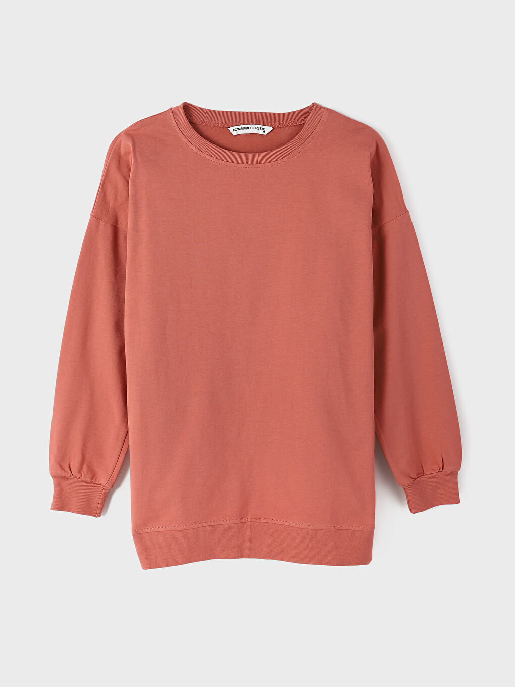 Crew Neck Oversize Women's Sweatshirt Tunic