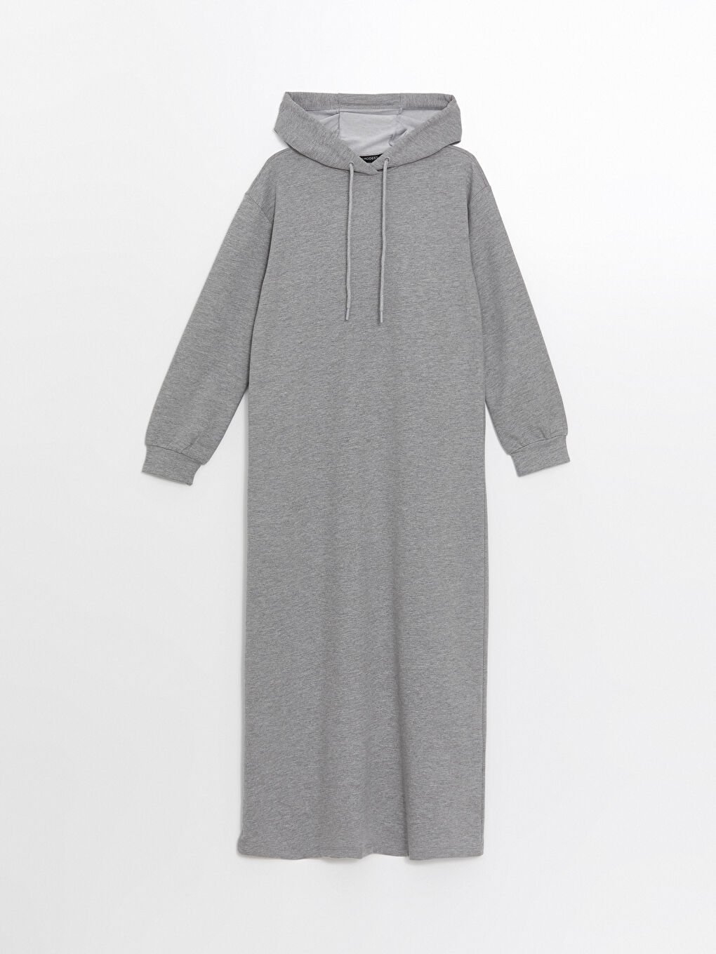 LCW Modest Grey Mel - Lacivert Kapüşonlu Düz Uzun Kollu Kadın Elbise - 4