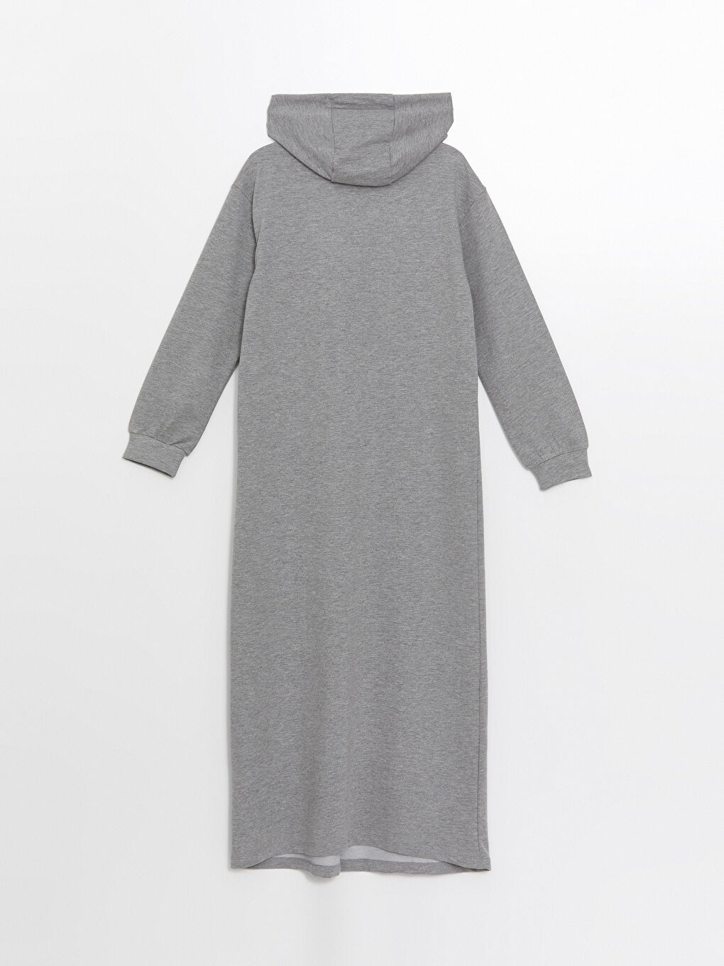 LCW Modest Grey Mel - Lacivert Kapüşonlu Düz Uzun Kollu Kadın Elbise - 5