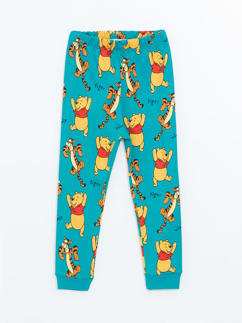 LCW baby Suyeşili Bisiklet Yaka Uzun Kollu Winnie the Pooh Baskılı Erkek Bebek Pijama Takımı - 4