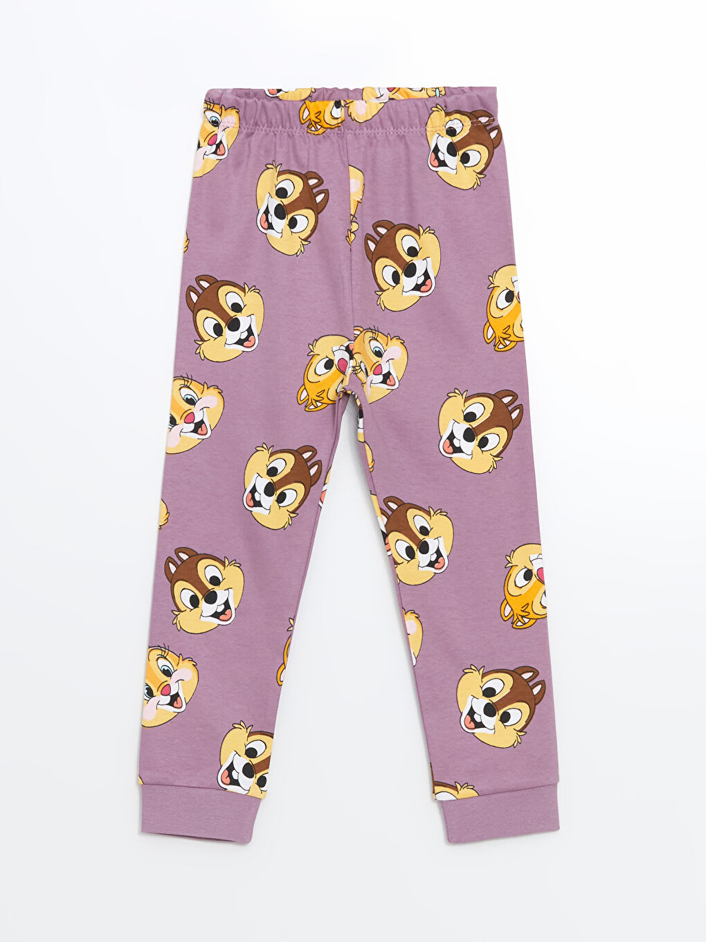 LCW baby Lila Beli Lastikli Chip and Dale Baskılı Kız Bebek Pijama Alt