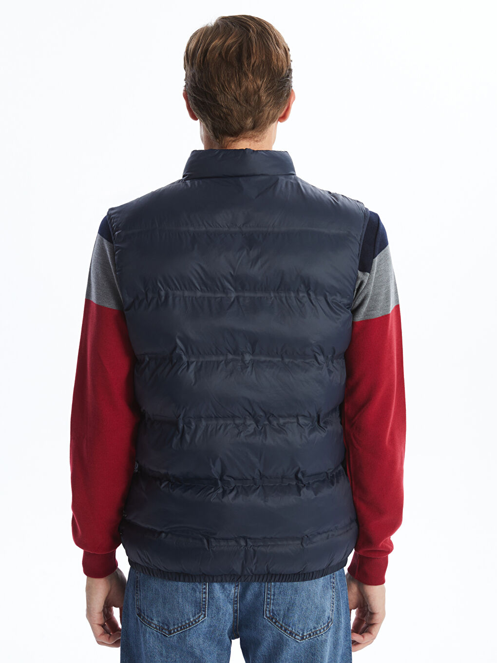 Standard Fit Funnel Neck Men's Puffer Gilet-4