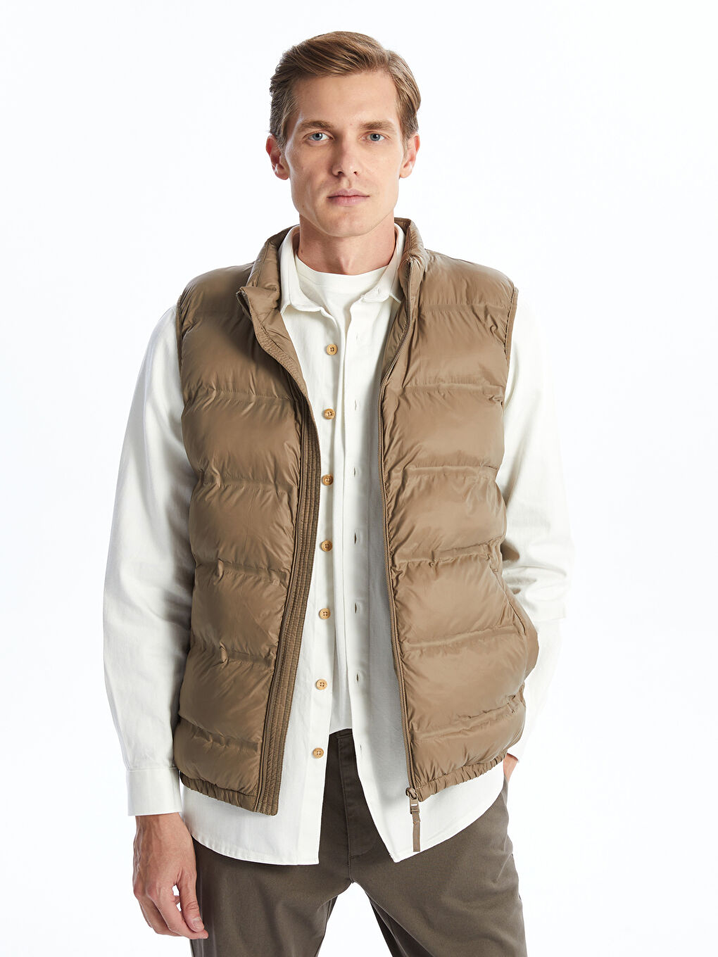 Standard Fit Funnel Neck Men's Puffer Gilet