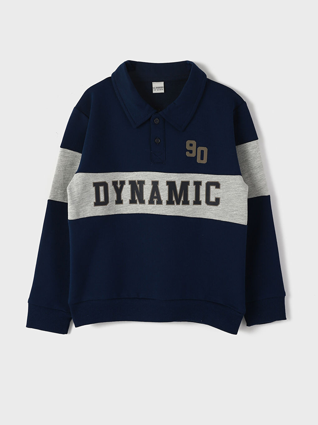 Comfort Fit Polo Collar Printed Boys' Sweatshirt