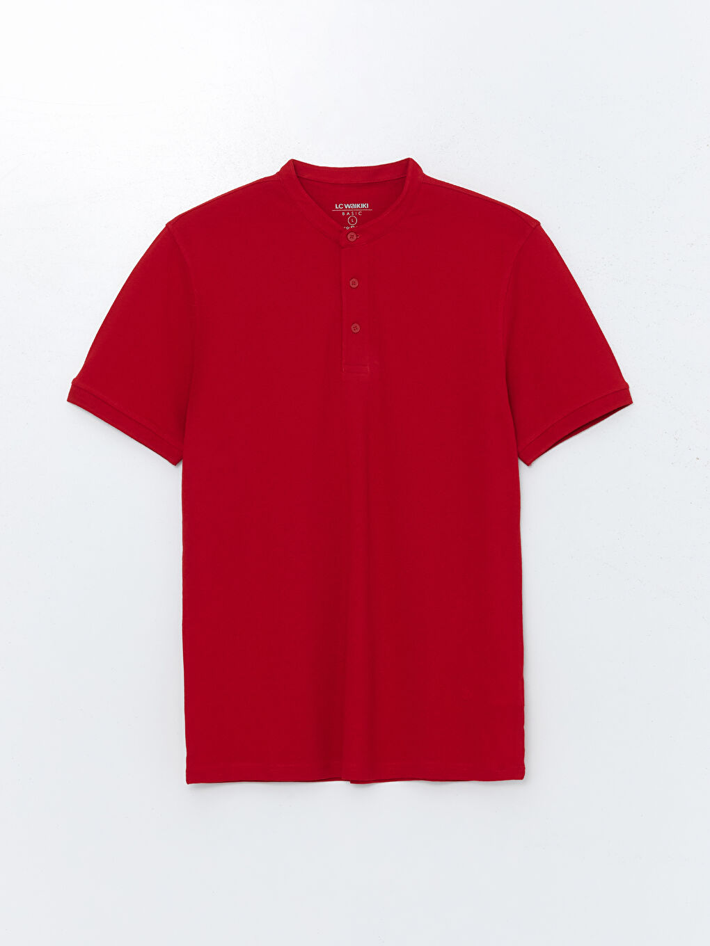 LCWAIKIKI Classic Grandad Collar Short Sleeve Men's T-Shirt -W4H458Z8-R3M