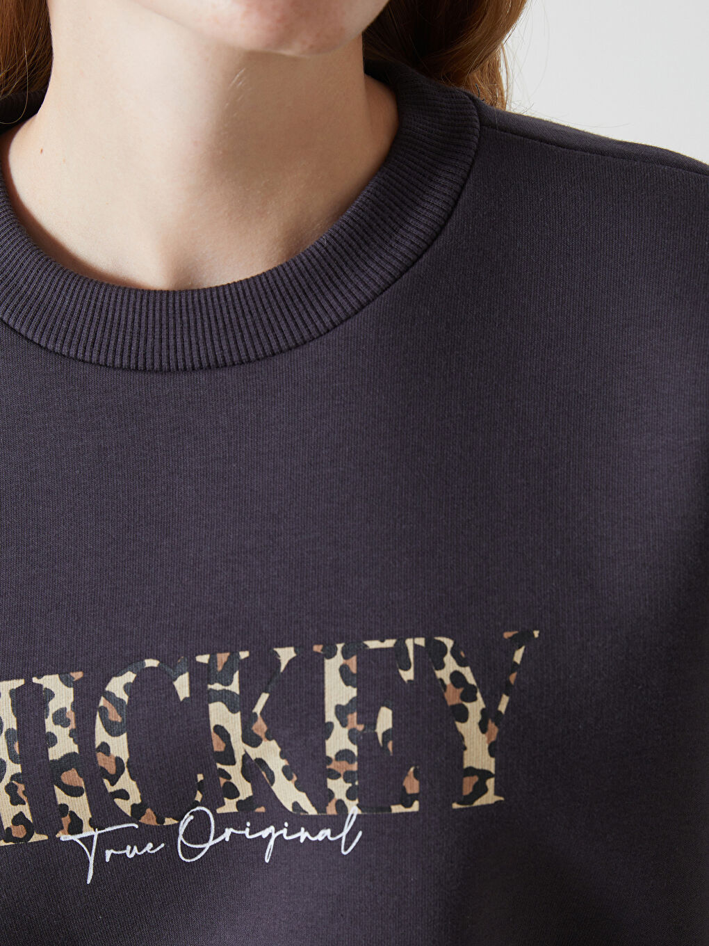 Crew Neck Mickey Mouse Printed Oversize Women's Thick Sweatshirt -W4H465Z8-LY9