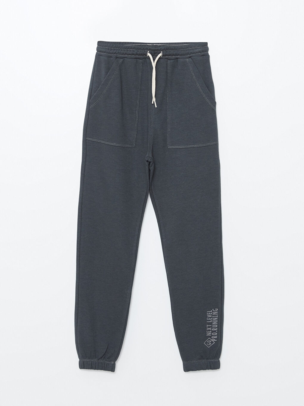 Antrasit Beli Lastikli Erkek Çocuk Jogger Eşofman Altı