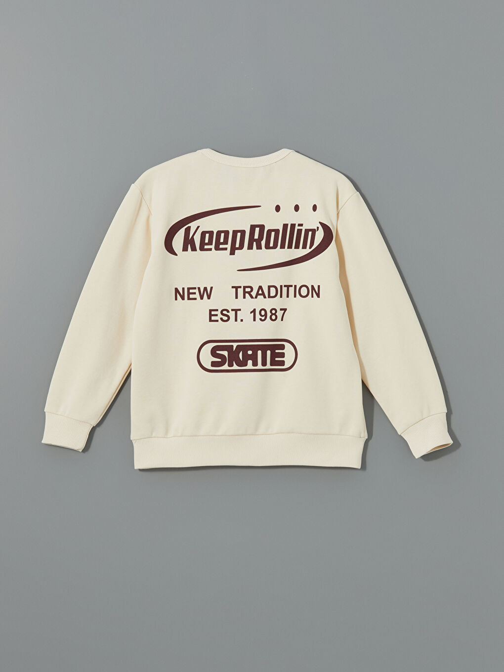 Antrasit Bisiklet Yaka Erkek Çocuk Sweatshirt-2