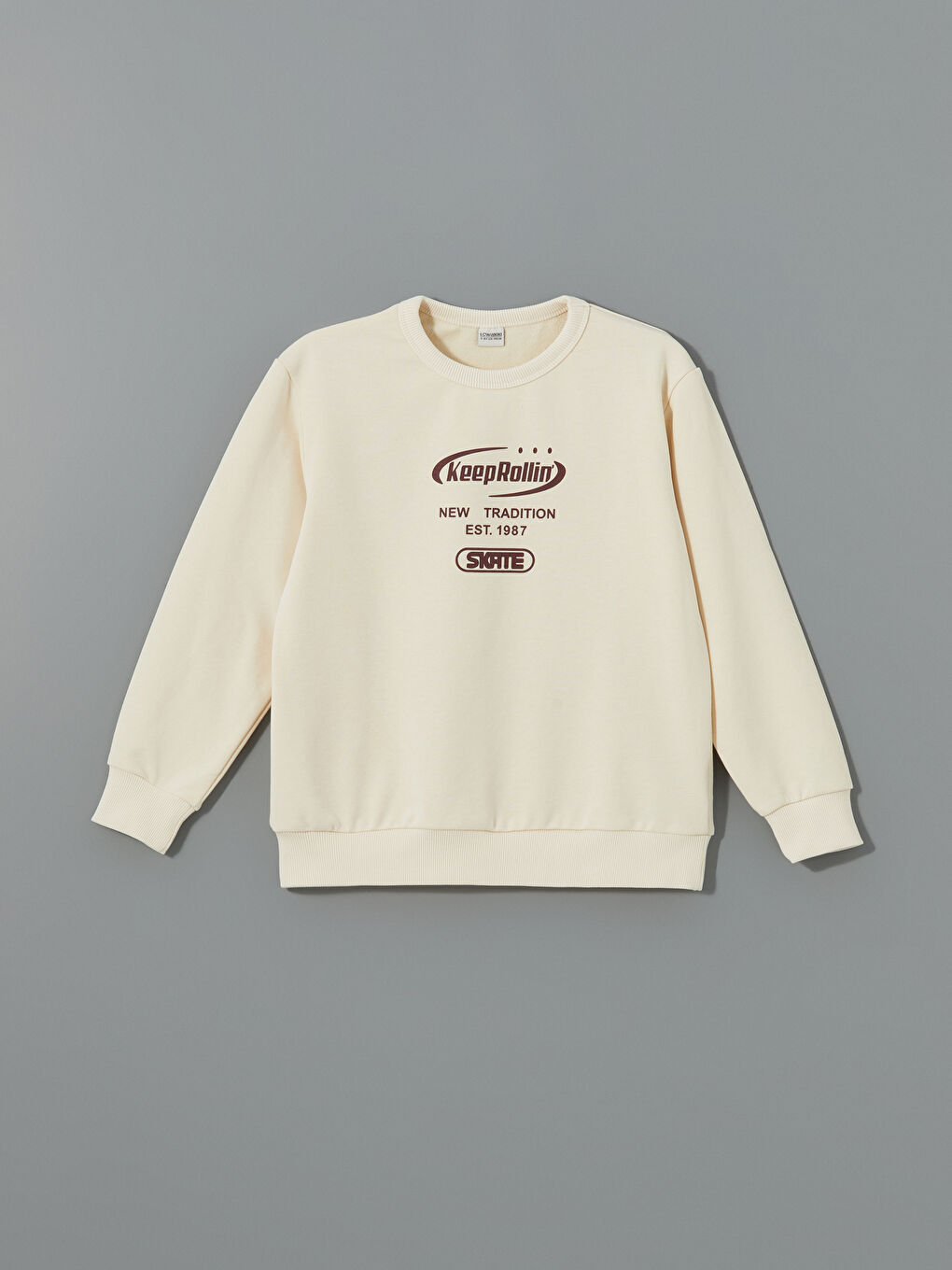 Antrasit Bisiklet Yaka Erkek Çocuk Sweatshirt