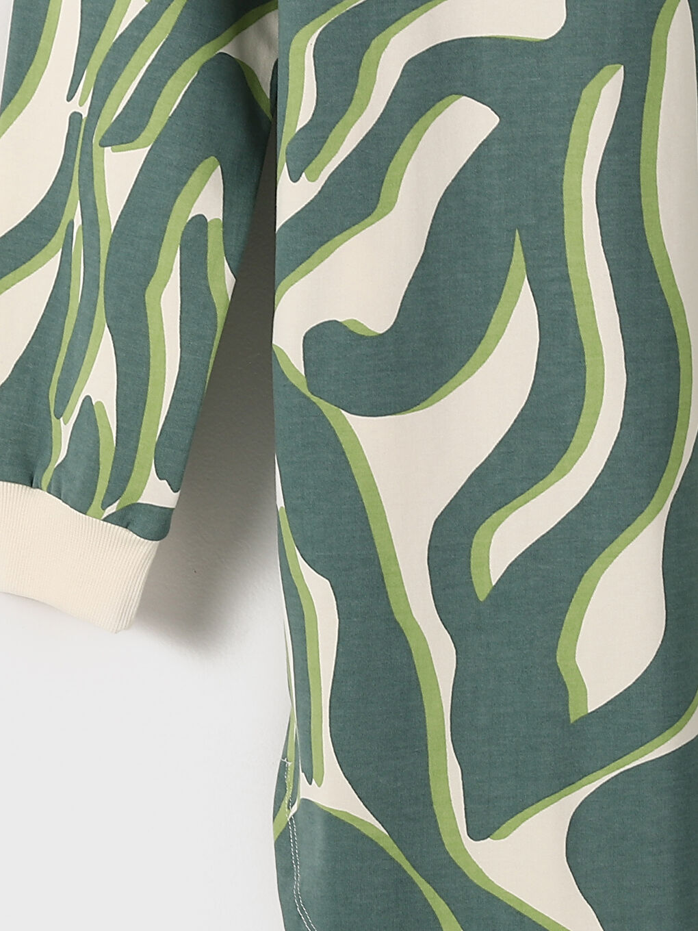 Crew Neck Patterned Women's Sweatshirt Tunic-3