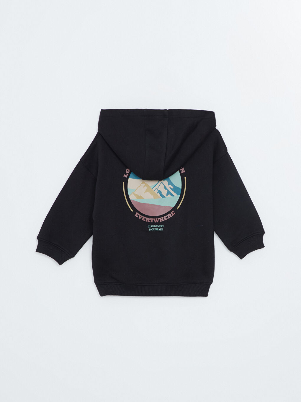 LCW baby Siyah Kapüşonlu Baskılı Kalın Erkek Çocuk Sweatshirt - 2