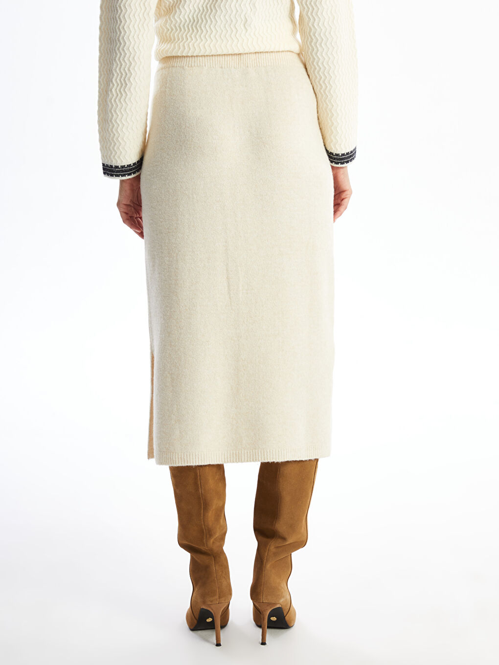 LCWAIKIKI Classic Elasticated Waist Women's Knitwear Skirt -W4H552Z8-DS3