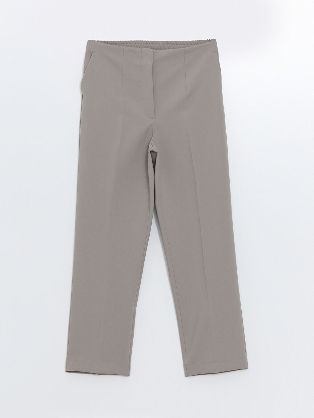 Gri Beli Lastikli Kadın Pantolon-4