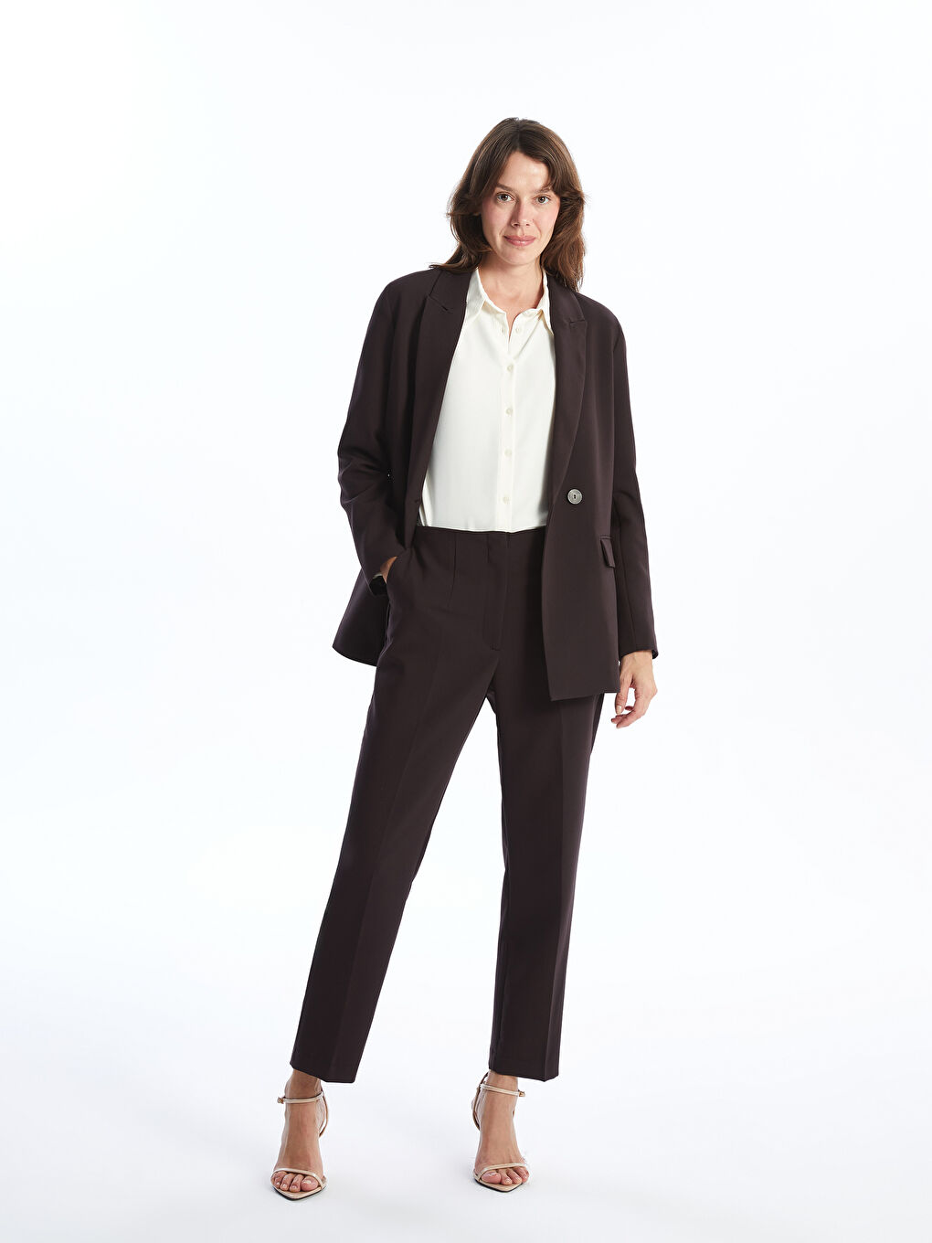 Kahverengi Beli Lastikli Kadın Pantolon