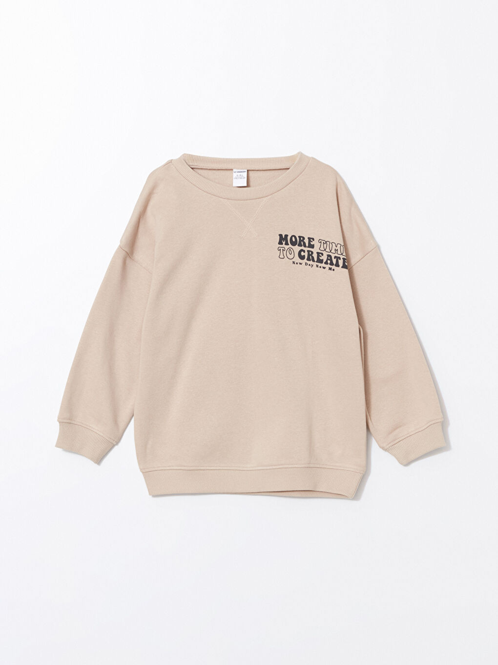 LCW baby Bej Bisiklet Yaka Kalın Erkek Çocuk Sweatshirt - 1