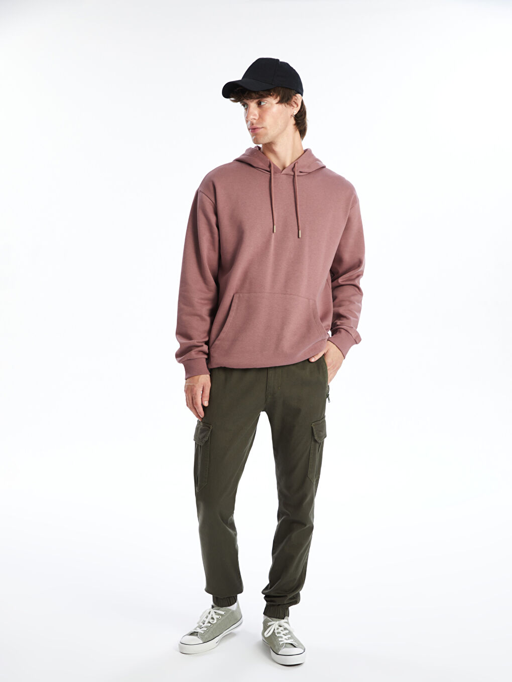 Slim Fit Twill Men's Jogger Trousers