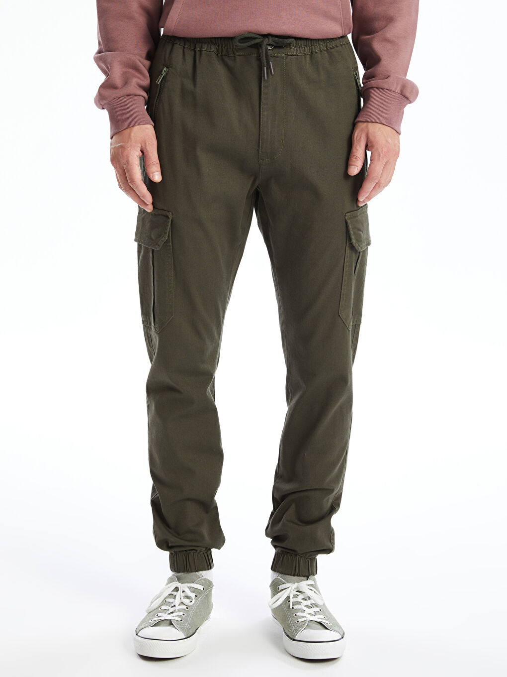 Slim Fit Twill Men's Jogger Trousers-1