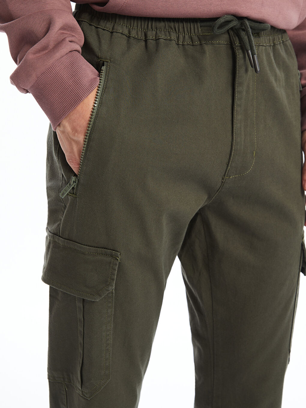 Slim Fit Twill Men's Jogger Trousers-2