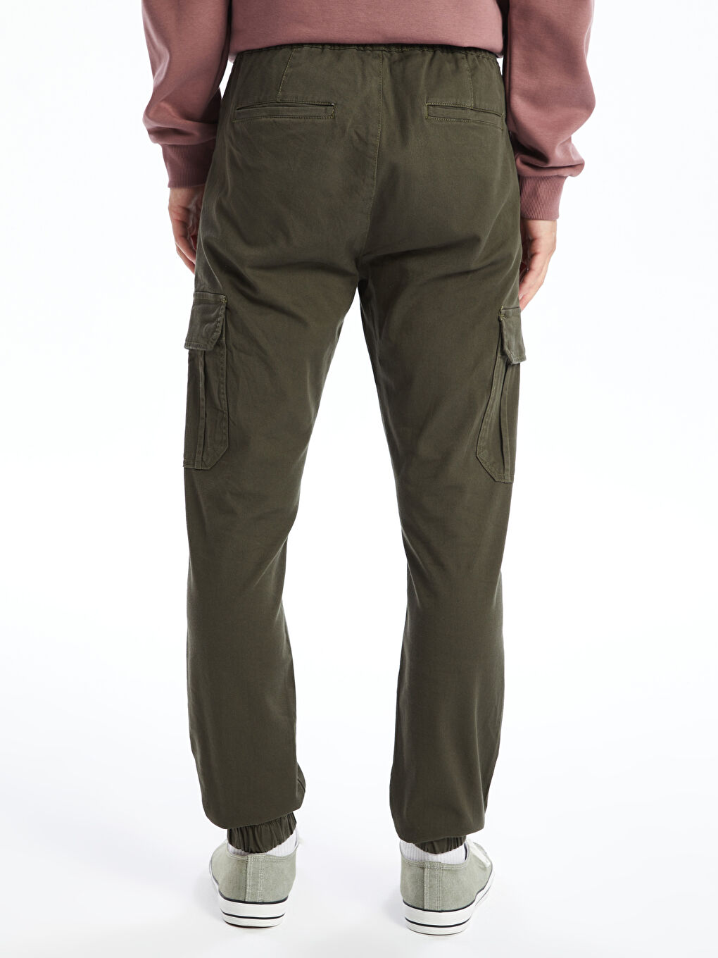 Slim Fit Twill Men's Jogger Trousers-3