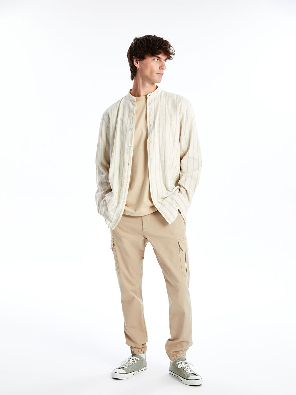 Slim Fit Twill Men's Jogger Trousers