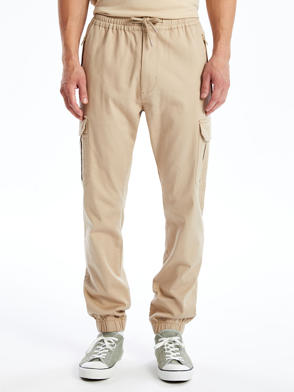 Slim Fit Twill Men's Jogger Trousers-1