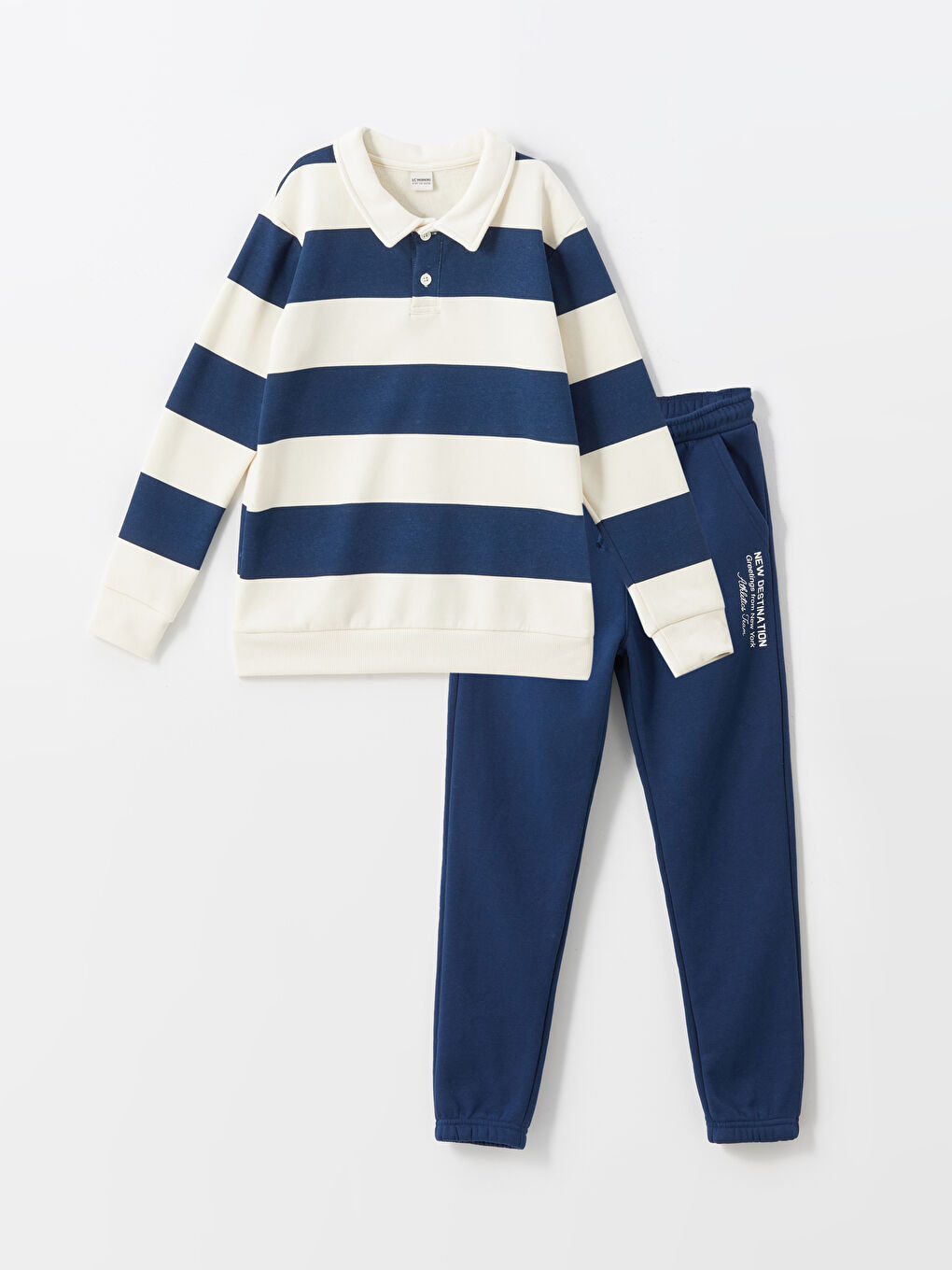 Polo Neck Boys' Sweatshirt and Sweatpants
