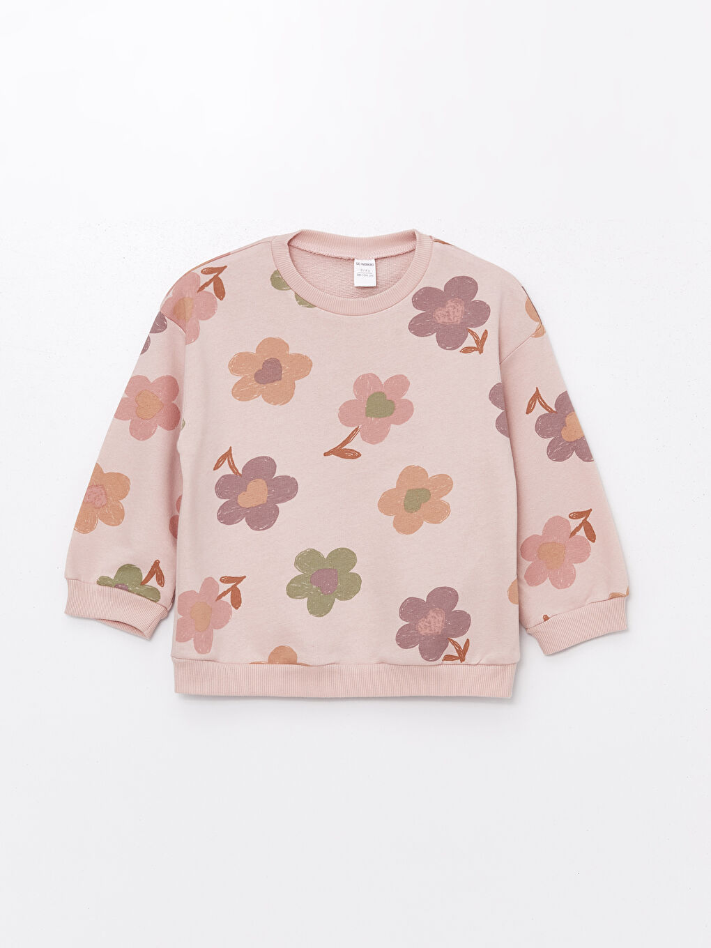 მრგვალი საყელო გრძელმკლავიანი ყვავილოვანი გოგონებისთვის თბილი ზედა