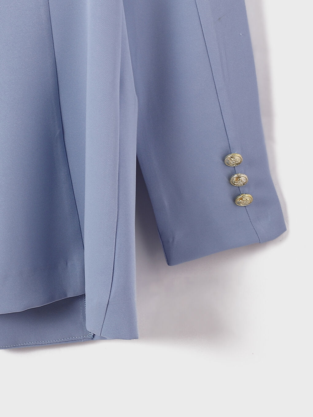 Jacket Neck Plain Long Sleeve Women's Blazer Jacket-3