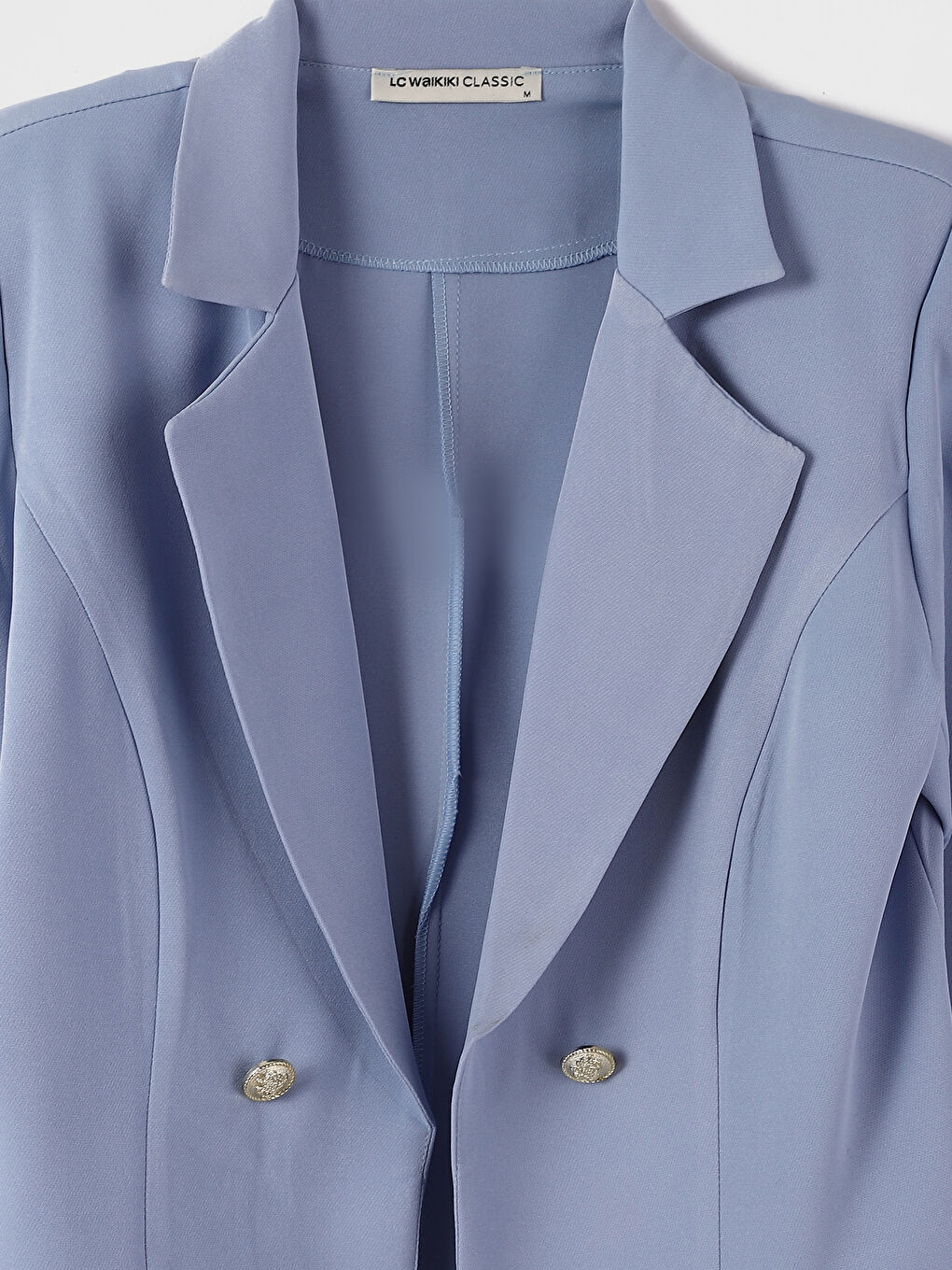 Jacket Neck Plain Long Sleeve Women's Blazer Jacket-2