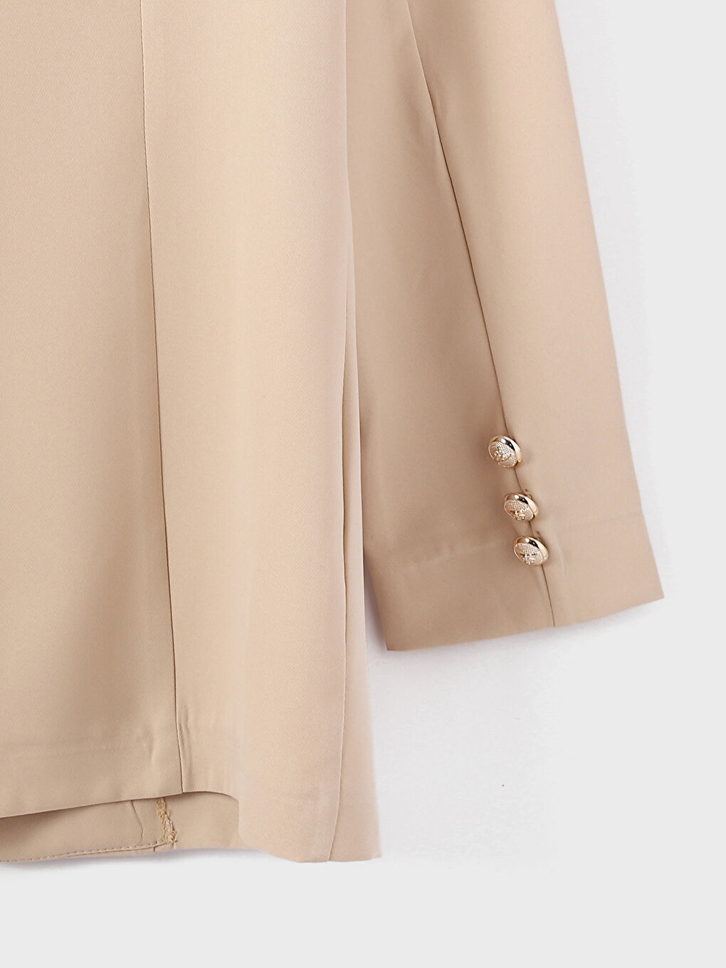 Jacket Neck Plain Long Sleeve Women's Blazer Jacket-3