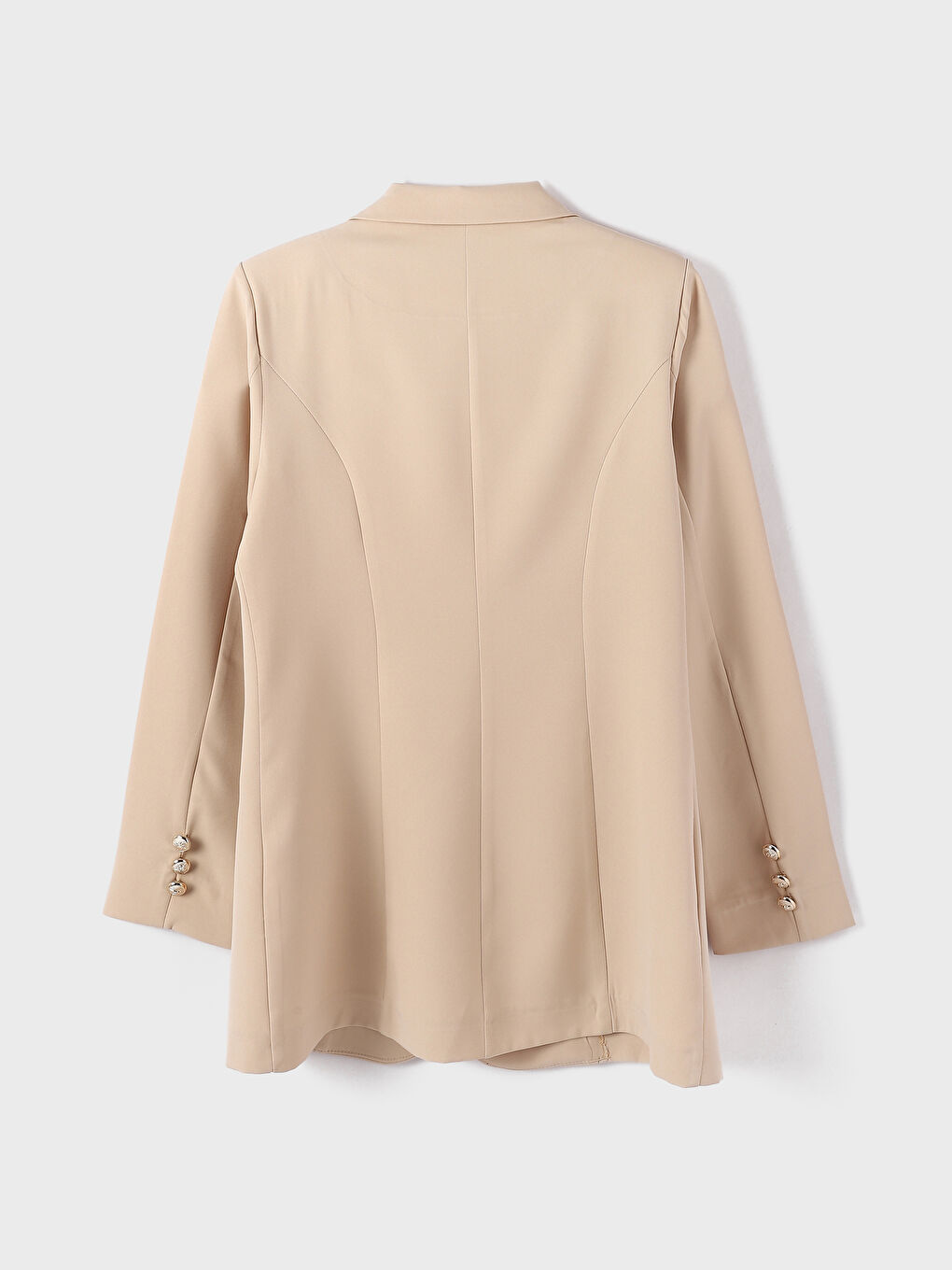 Jacket Neck Plain Long Sleeve Women's Blazer Jacket-1