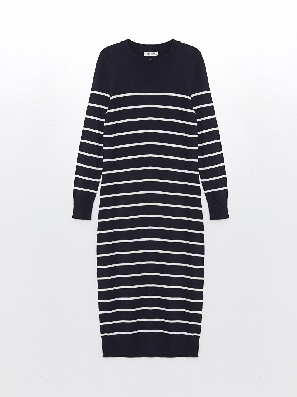 LCW Vision Rundhalsausschnitt Gestreiftes Strickkleid für Damen -W4H692Z8-LGS