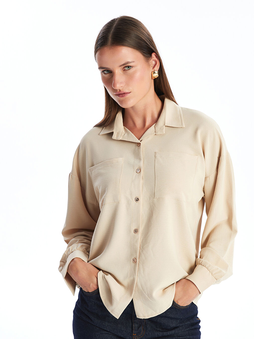 Plain Long Sleeve Women's Shirt