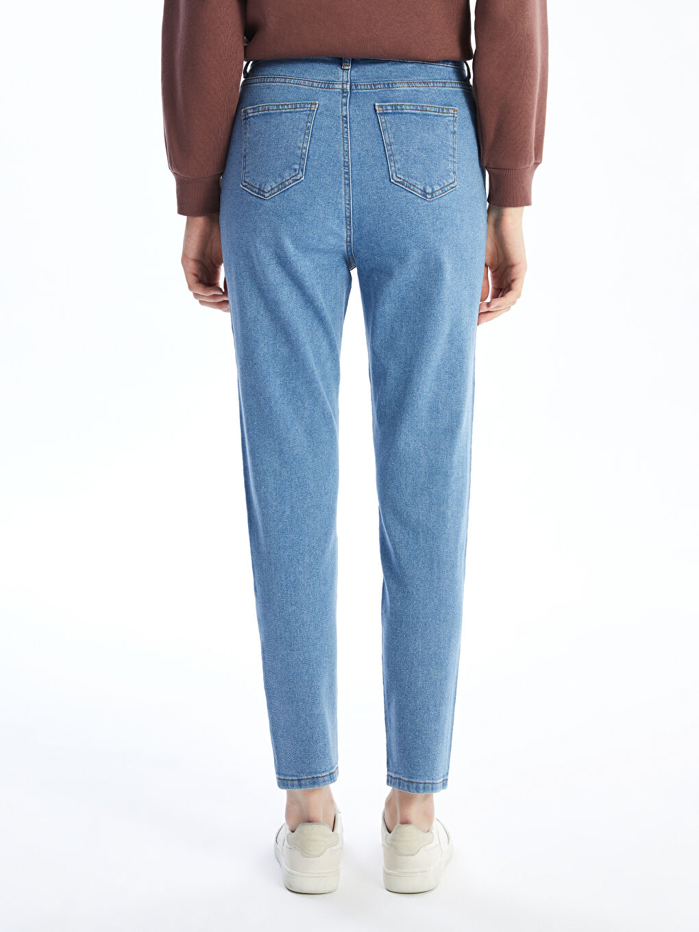 LCW Modest Orta İndigo Rodeo Mom Fit Kadın Jean Pantolon - 3