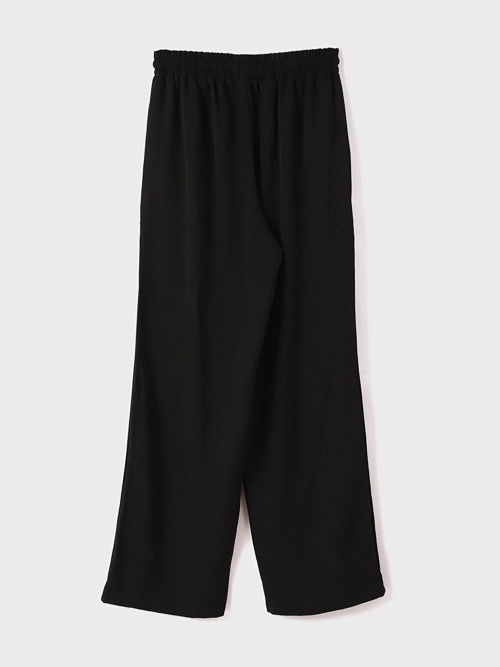 Elasticated Waist Plain Wide Leg Women's Trousers-7