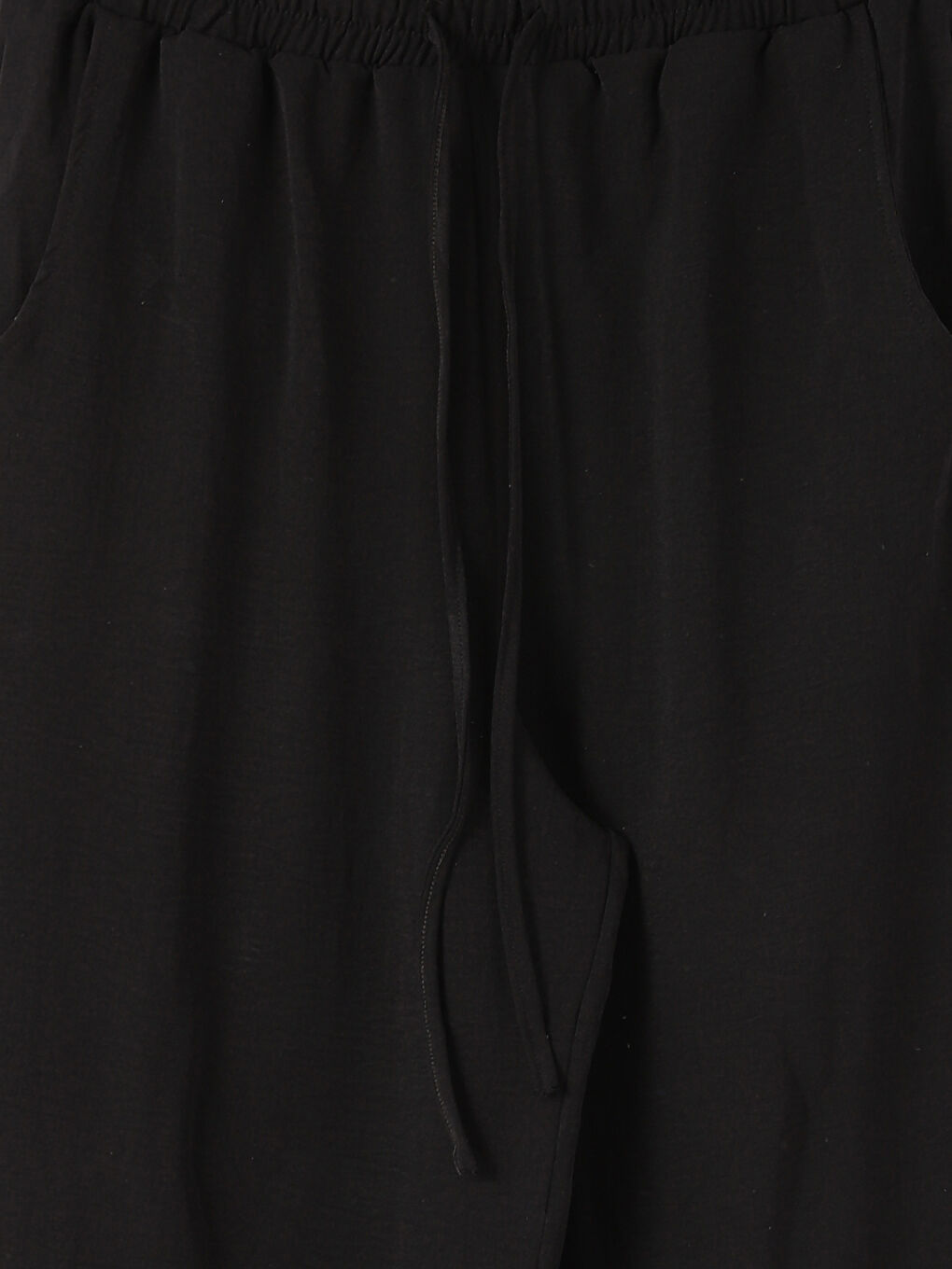 Elasticated Waist Plain Wide Leg Women's Trousers-5