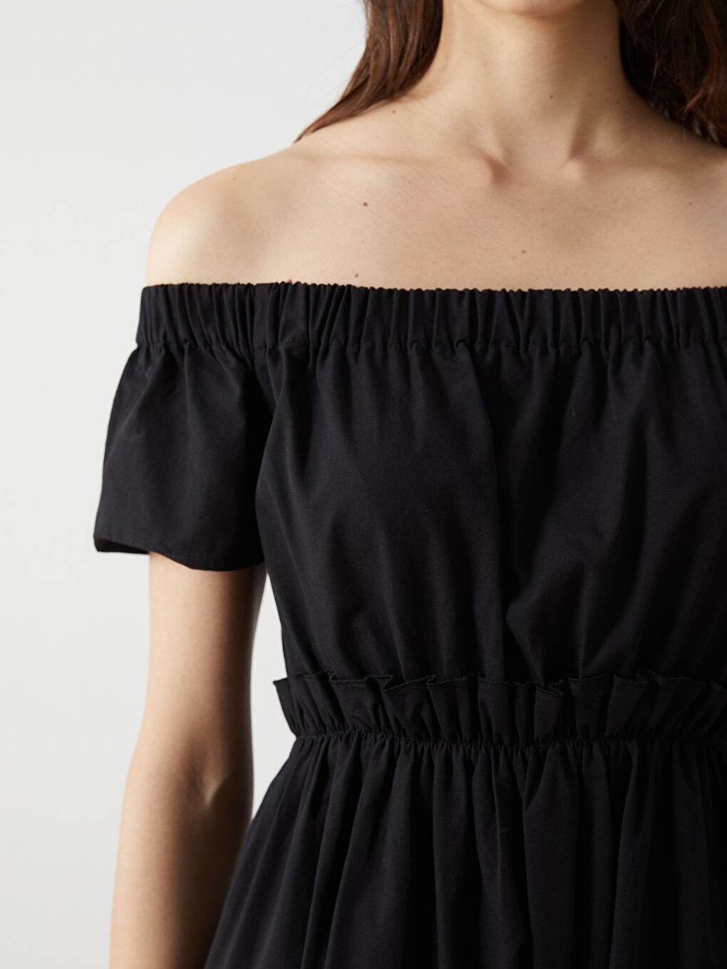 XSIDE Slash Neck Plain Short Sleeve Women's Dress -W4H726Z8-CVL