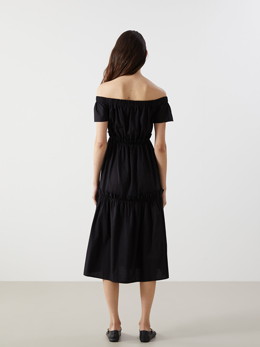 XSIDE Slash Neck Plain Short Sleeve Women's Dress -W4H726Z8-CVL