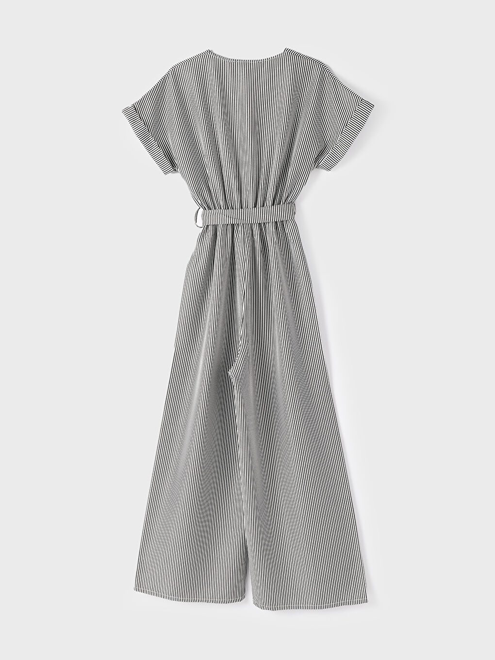 Belt Tie Detail Long Shirt Dress-3