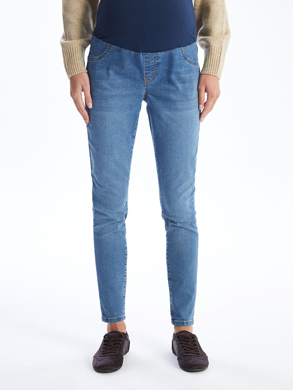 LCWAIKIKI Maternity Orta İndigo Rodeo Karın Panelli Mercury Skinny Fit Hamile Jean Pantolon - 1