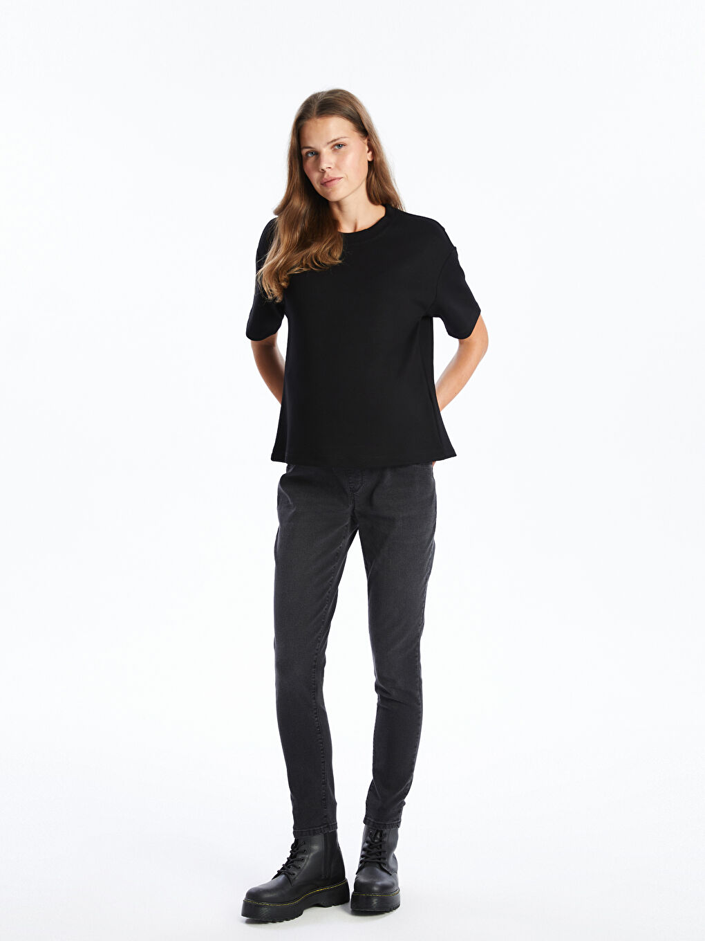 LCWAIKIKI Maternity Antrasit Karın Panelli Mercury Skinny Fit Hamile Jean Pantolon