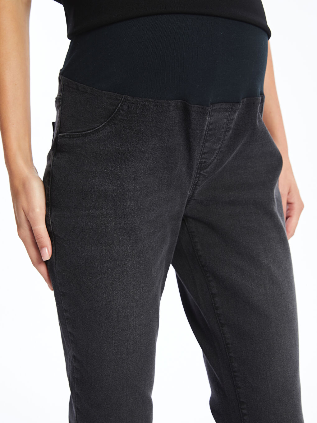 LCWAIKIKI Maternity Antrasit Karın Panelli Mercury Skinny Fit Hamile Jean Pantolon - 2