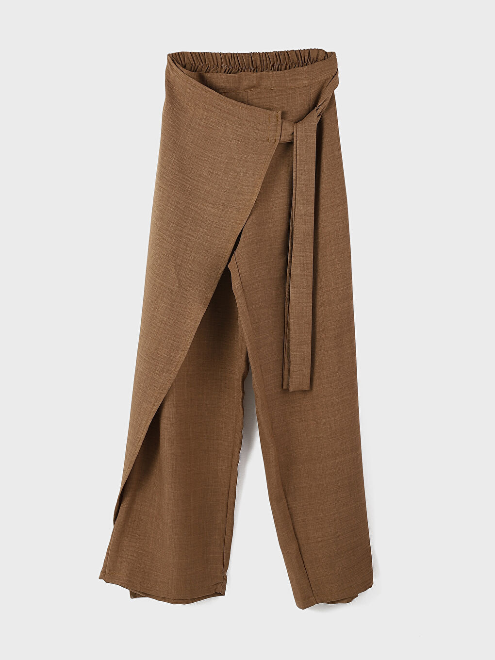 بنطلون للسيدات بوسط مطاطي وتفاصيل رباط