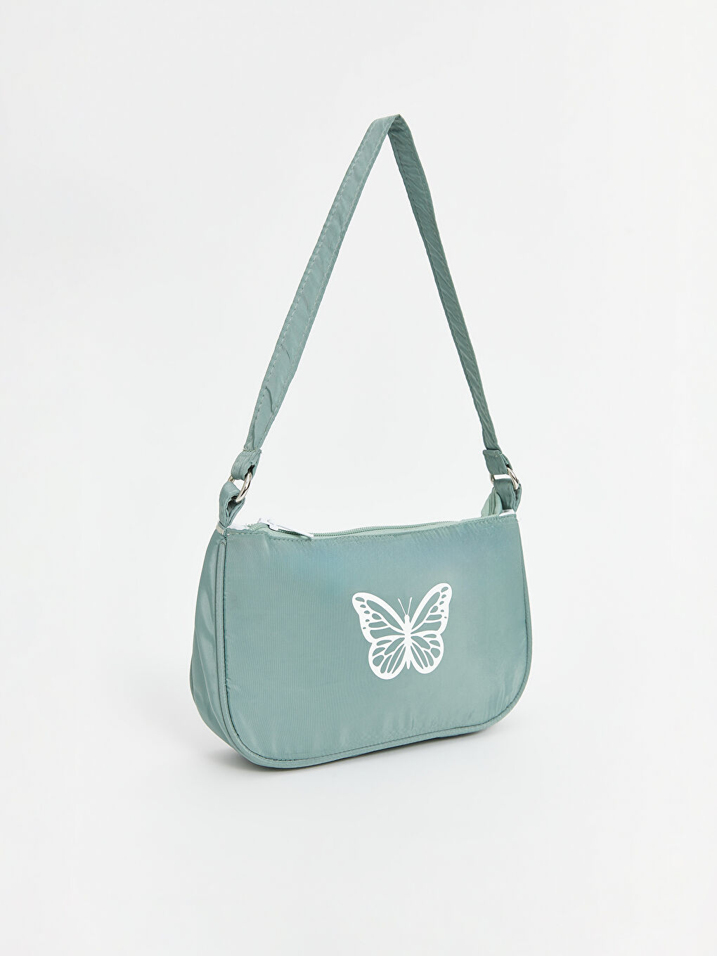 حقيبة بمقبض علوي مطبوع بفراشات للبنات