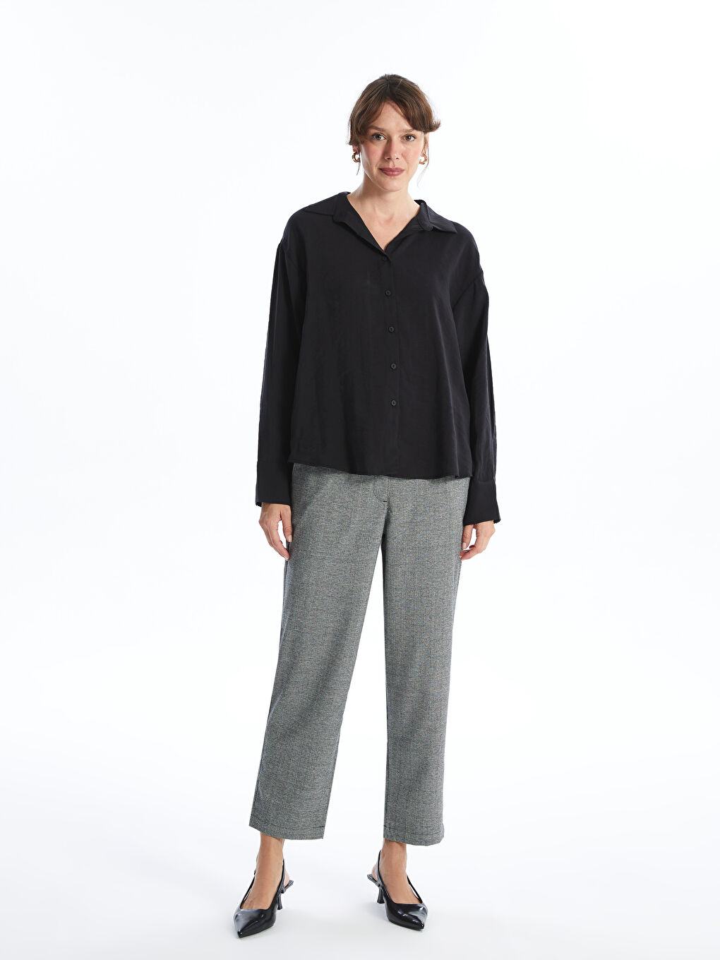 LCWAIKIKI Classic Standard Fit Plaid Women's Trousers -W4H905Z8-LKX